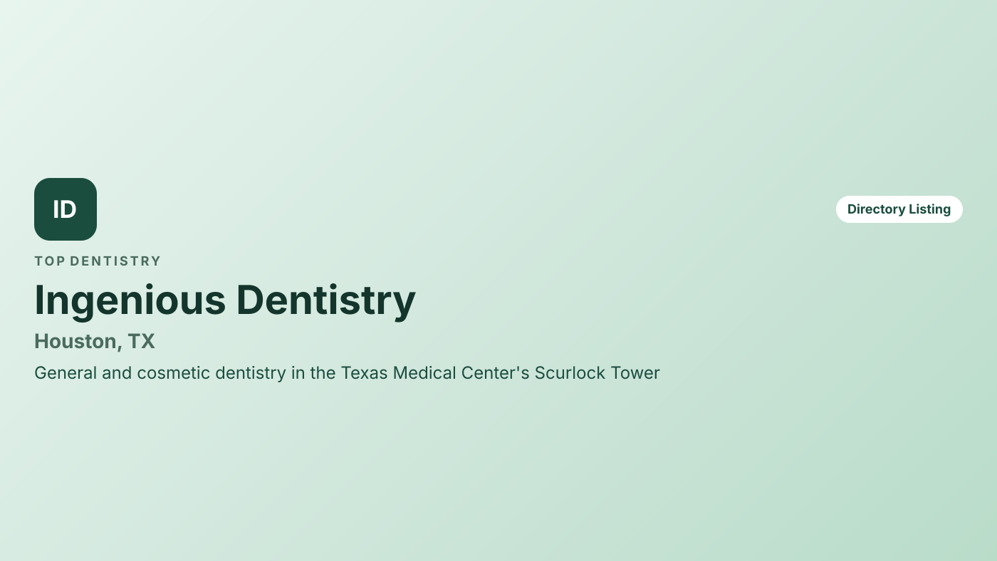 Ingenious Dentistry — overview